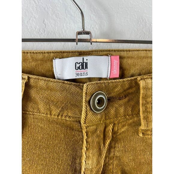 CAbi Jeans Mustard Yellow Umber Skinny Corduroy Pants 2 Low Rise Style 3197 - Picture 4 of 7